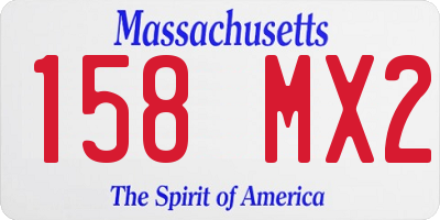 MA license plate 158MX2