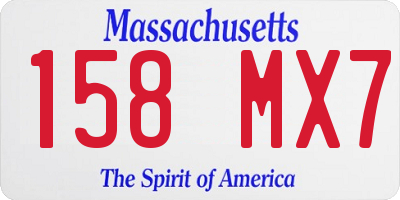 MA license plate 158MX7