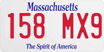 MA license plate 158MX9