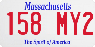 MA license plate 158MY2