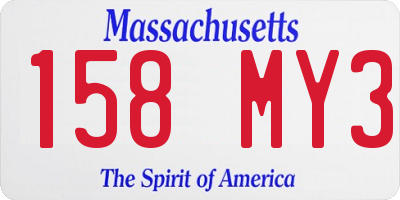 MA license plate 158MY3