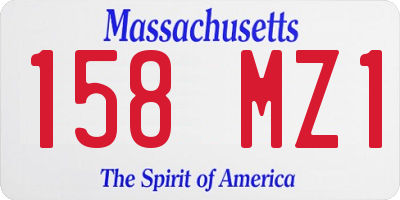 MA license plate 158MZ1