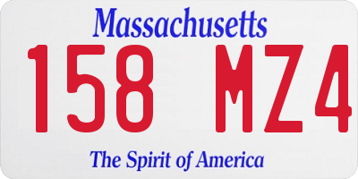 MA license plate 158MZ4