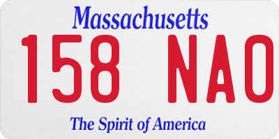MA license plate 158NA0