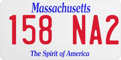 MA license plate 158NA2