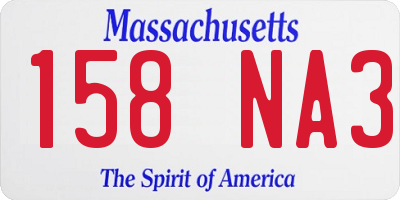MA license plate 158NA3