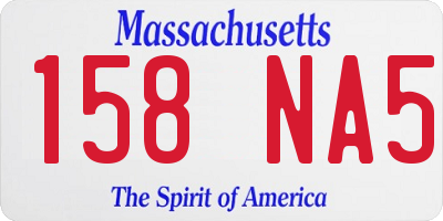 MA license plate 158NA5