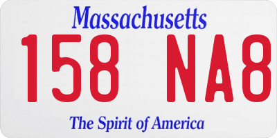 MA license plate 158NA8