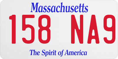 MA license plate 158NA9
