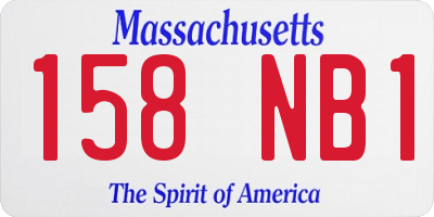 MA license plate 158NB1