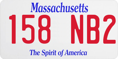 MA license plate 158NB2