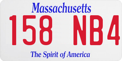 MA license plate 158NB4