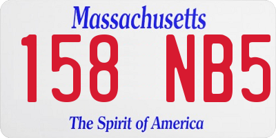 MA license plate 158NB5