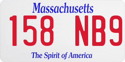 MA license plate 158NB9