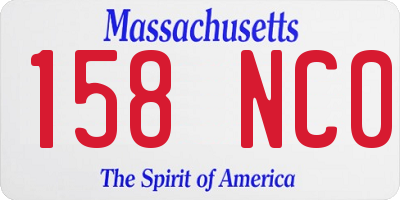 MA license plate 158NC0
