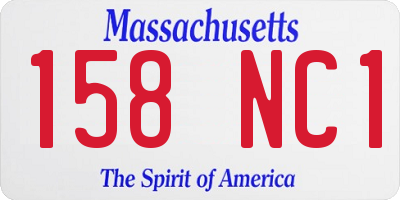 MA license plate 158NC1
