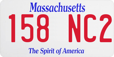 MA license plate 158NC2