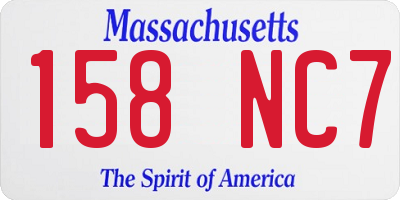 MA license plate 158NC7