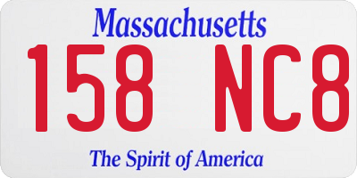 MA license plate 158NC8