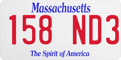 MA license plate 158ND3