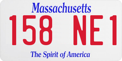 MA license plate 158NE1