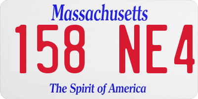 MA license plate 158NE4