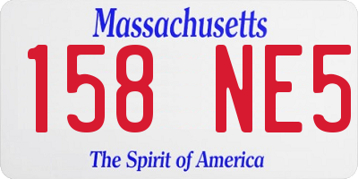 MA license plate 158NE5