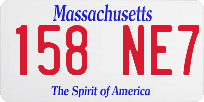 MA license plate 158NE7