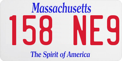 MA license plate 158NE9