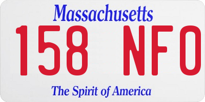 MA license plate 158NF0