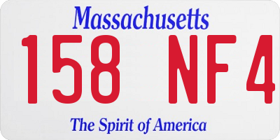 MA license plate 158NF4