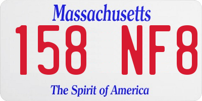 MA license plate 158NF8