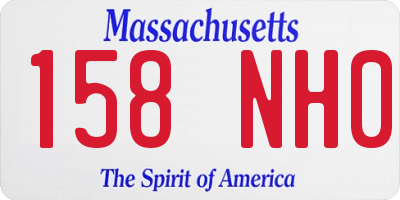 MA license plate 158NH0