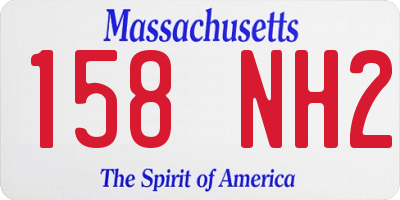 MA license plate 158NH2