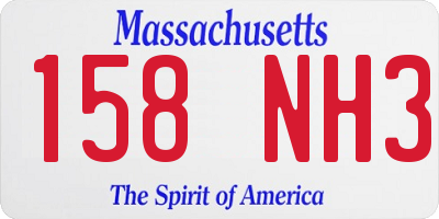 MA license plate 158NH3