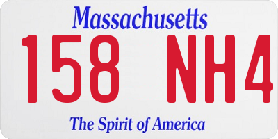 MA license plate 158NH4
