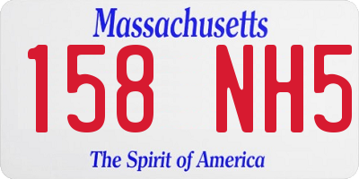 MA license plate 158NH5