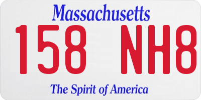 MA license plate 158NH8