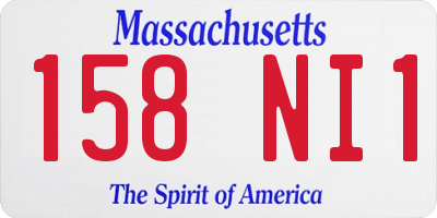MA license plate 158NI1