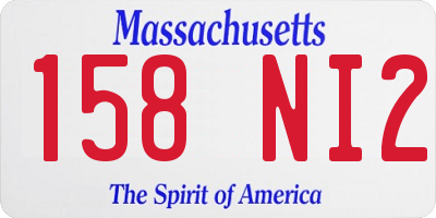 MA license plate 158NI2