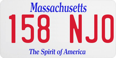 MA license plate 158NJ0