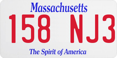 MA license plate 158NJ3