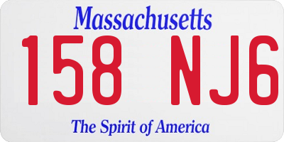 MA license plate 158NJ6