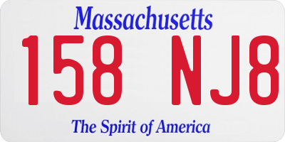 MA license plate 158NJ8