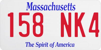 MA license plate 158NK4