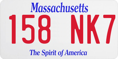 MA license plate 158NK7