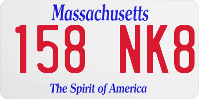 MA license plate 158NK8
