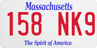 MA license plate 158NK9