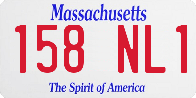 MA license plate 158NL1