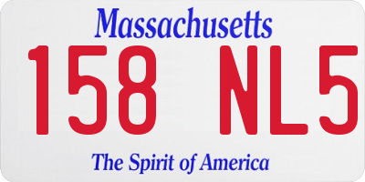 MA license plate 158NL5